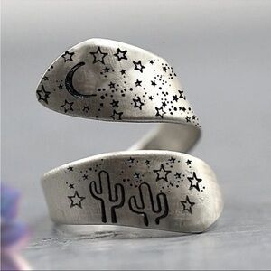 New Antique Finish Silver Adjustable Ring